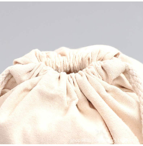 Sac à cordon en toile de coton biologique avec logo personnalisé, petit sac de shopping uni - Product Image 2