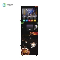 Distributeur automatique de café commercial à grains frais, fonctionnant avec des pièces et des billets multidevises