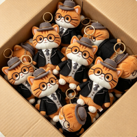 Porte-clés en peluche personnalisé en forme d'animal, pendentif en coton PP doux, OEM ODM, vente en gros, cadeau pour fête