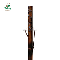 Canne de marche en bois naturel vintage verni avec poignée sculptée de style totem indien, fabrication d'usine depuis 20 ans