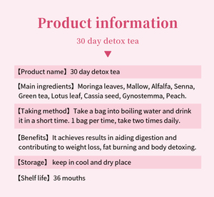 Thé Détox 30 Jours : Minceur <span class=keywords><strong>et</strong></span> Détoxification, Favorise la Digestion, Affine le Ventre, Gestion du Poids, Brûle-Graisses Antioxydant - Product Image 5