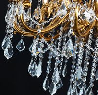 Plafonniers de luxe en cristal Meerosee Lustres approuvés UL Lustres en bronze en alliage de zinc poli Style moderne MD3135