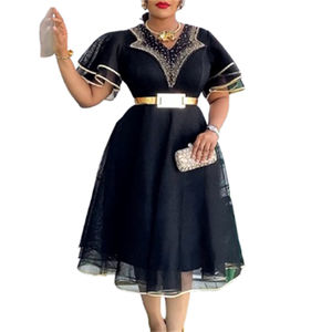 아프리카 여성 의류 주교 소매 레이스 우아한 무도회 원피스 - Product Image 1