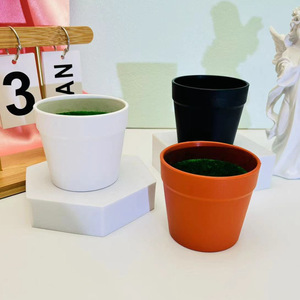 <b>Plastic</b> Flower Pot 8cm Diameter Modern Desktop <b>Planter</b> For Indoor Plants Ornamental Container - Product Image 1
