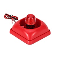 Sirena Estroboscópica con Sonido de Incendio, DC12V 24V, LED Intermitente, Alarma de Sonido y Luz, Material ABS, Sistema de Alarma de Incendio Convencional