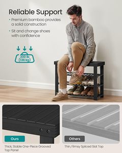 SENYU Modern 3-Tier Wood <b>Shoe</b> <b>Rack</b> <b>Storage</b> Bench Entryway Organizer Space Saving Design Minimalist Style Home Furniture - Product Image 3