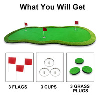 Tapis de putting mobile de simulation de golf en EVA de haute qualité avec 3 trous et drapeaux pour la pratique en gros