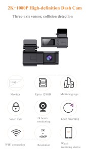 WiFi 1.47 moniteur 4K voiture boîte noire voiture DVR voiture Dash Cam caméra de tableau de bord - Product Image 4