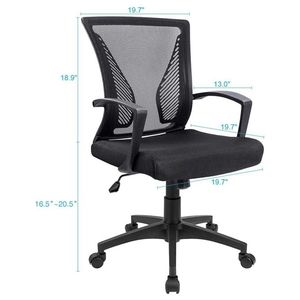 Chaise de bureau en maille pour ordinateur, couleur noire, prix de gros, avec support lombaire - Product Image 4