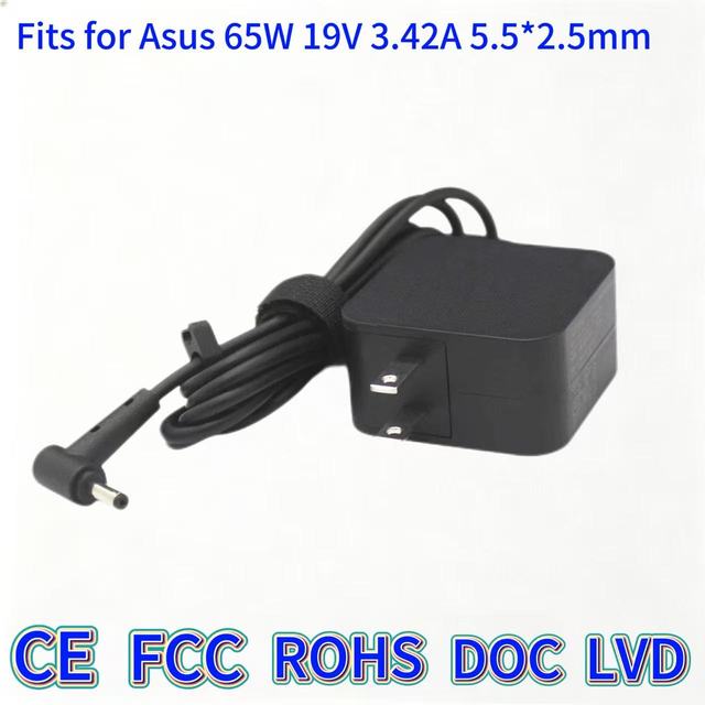 65W 19V 3.42A 5.5*2.5mm DC Laptop Power Adapter Charger with OTP Protection Compatible with ASUS A6F A6 Series Notebook