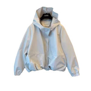 Blouson de moto décontracté à capuche pour femmes et hommes, imperméable, respirant, imprimé, avec fermeture éclair, coupe-vent d'extérieur tendance - Product Image 4