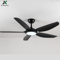 Ventilateur de Plafond Lumière Dimmable Fermé 24W 5CCT Dim LED 5 Lames Socket Ventilateur Ventilateur de Plafond Moderne Avec Lumière