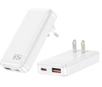 Adaptateur secteur mince 1A1C 65W KABBOL, chargeur mural plat avec ports USB C, bloc de chargeur plat avec ports de charge rapide