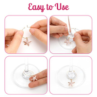 Breloques tendance en émail pour verres à vin, anneaux d'identification métalliques scintillants pour bouteilles de vin, pour la décoration de table lors de soirées et cocktails