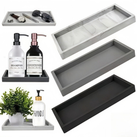 Plateau de rangement carré en silicone pour salle de bain, design créatif multifonctionnel, rangement mobile pour salle de bain, aucune installation requise