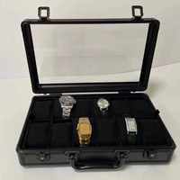 Boîte à montres pour 24 montres, présentoir pour collectionneurs, boîte de rangement, mallette en aluminium, boîte à montres