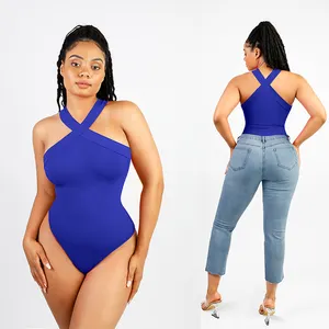 2023 Mulheres Primavera Moda alta corte tanga bodysuit sem costura romper bodysuit firme barriga compressão bodysuit shaper
