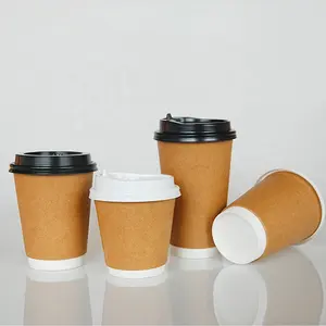 8Oz 12Oz 16Oz China Grootste Fabrikant Wegwerp Hete Koffie Paper Cups Met Logo Dubbele Muur Rimpel Papier koffie Cups