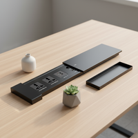 Prise de table industrielle Jiaxin 12A, 2 prises, double USB, prise EU cachée, utilisation commerciale, port réseau RJ45