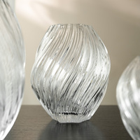 Vase de Table en verre Transparent créatif moderne nordique grand ventre avec bouche large Simple pour fleurs accessoires décoratifs en cristal