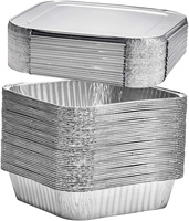 Casseroles demi-profondes jetables de 9*13 pouces pour table à vapeur Récipient en papier d'aluminium avec couvercle pour plateaux de cuisson de restauration de service alimentaire