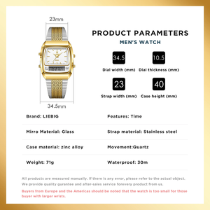 Relojes <span class=keywords><strong>de</strong></span> Pulsera <span class=keywords><strong>de</strong></span> Cuarzo <span class=keywords><strong>Digital</strong></span> LIEBIG L1030 para Hombre, Relojes Casuales <span class=keywords><strong>de</strong></span> Moda con Doble Pantalla <span class=keywords><strong>de</strong></span> Hora, Deportivos, Semana, 3 Bares <span class=keywords><strong>de</strong></span> Resistencia al Agua, Relojes - Product Image 6