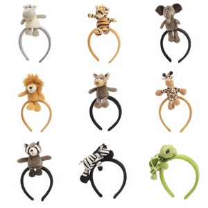 Tiktok Hot Bán sang trọng sư tử voi Sói hổ rùa hươu cao cổ Sói Headband sở thú THÚ Thú nhồi bông búp bê đồ chơi cho trẻ em - Product Image 1