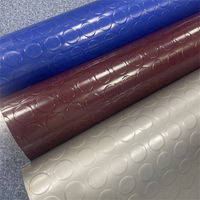 Schwarze PVC-Münzmatte Vinyl-Bodenbelag Langlebige Rutschfeste Innen-Garagenmatte für Küche & Wohnung