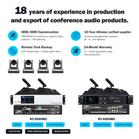 Système de Conférence ARVOX Professionnel avec Matrice Vidéo HD 4 Entrées 1 Sortie, Équipement Hôte 9V, Haut-parleurs et Microphone Intégrés