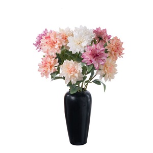 ดอก dahlias ทำจากผ้าไหมเทียมสีชมพูก้านยาวหลากสีแฟชั่นแบบทำมือ - Product Image 4