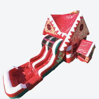 Casa Inflable Navideña Combinada - Material de PVC para Uso Comercial en Exteriores