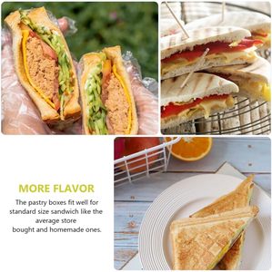 Contenedor Ecológico Transparente de Plástico para Almacenamiento de Alimentos, Caja Triangular para Empacar Rebanadas de Pastel y Sándwiches para Llevar - Product Image 3