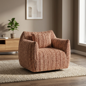 Modern Fabric Leisure Chair Solid Back Soft Contemporary Living Room Furniture Carpet Surface Recommendation - Product Image 2