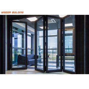 Tối giản Bi-Fold Glass <span class=keywords><strong>accordion</strong></span> cửa nhiệt phá vỡ nhôm cho nhà bếp hoặc căn hộ sử dụng - Product Image 3