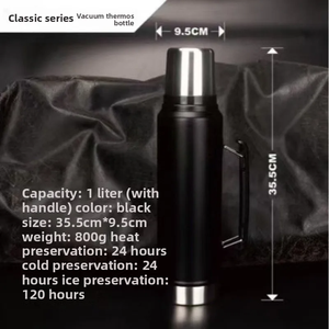 Bouteille isotherme de très grande capacité, tasse isotherme en acier inoxydable, gourde isotherme portable, tasse cadeau d'affaires - Product Image 5