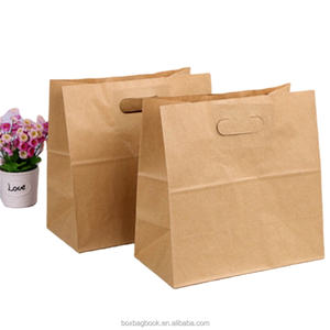 Sac en papier kraft rouge rose orange noir avec poignée alimentaire fruits bonbons chocolat biscuit biscuit fenêtre transparente sac de pochette en papier kraft - Product Image 5