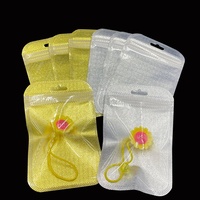 Sachet en plastique Ziplock argenté épaissi en PP avec bande dorée, petit format pour bijoux, boucles d'oreilles et lunettes