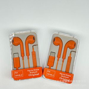 Écouteurs intra-auriculaires filaires numériques orange populaires en promotion, compatibilité totale, type C, pour iPhone 17, Huawei, téléphone Android - Product Image 5
