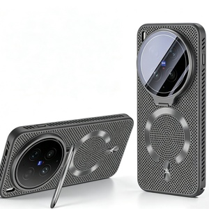 Coque de téléphone magnétique antichoc mate à dissipation thermique pour Vivo X300 Ultra X200 Pro avec support de film de protection d'objectif dissimulé - Product Image 1