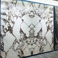 Dalle de pierre frittée Foshan 1600x3200, aspect marbre symétrique, résistante aux acides et aux alcalis, résistante aux intempéries, ne se décolore pas, pour mur d'accentuation