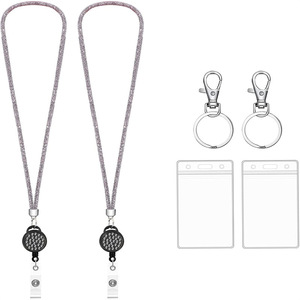 Nueva correa retráctil para el cuello con incrustaciones de diamantes de imitación, estilo transfronterizo, tarjetero transparente suave, nombre con incrustaciones de diamantes de imitación - Product Image 1