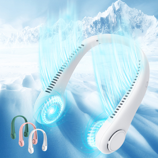 2026 New Arrivals 3 Speed Levels Factory Wearable Outdoor Portable Electric Fan USB Rechargeable 1200mAh Low Noise 30-34dB Fan