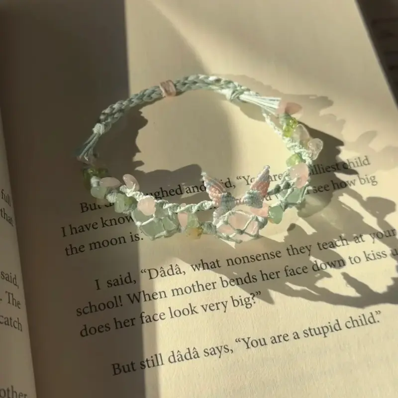 Newest Design Boho Style DIY Irregular Crystal Stone Beaded Women Bracelet Woven Bracelet For Girl