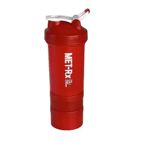 BPAフリーカスタムカラフルジムスポーツプラスチックシェーカーボトルプロテイン用ミキシングボール付きピルオーガナイザーパウダー収納付き