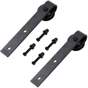 Kit de rails coulissants pour <span class=keywords><strong>porte</strong></span> de grange Gardens Bypass, 13 pieds, <span class=keywords><strong>double</strong></span> <span class=keywords><strong>porte</strong></span>, raccordement de rails, roue ronde, acier au carbone - Product Image 3