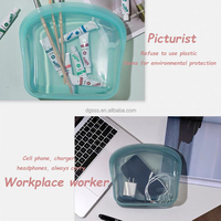 Sac de stockage alimentaire personnalisé moule réutilisable en silicone bac à légumes pour collation fruits et légumes produits de cuisine lavables avec sacs refermables