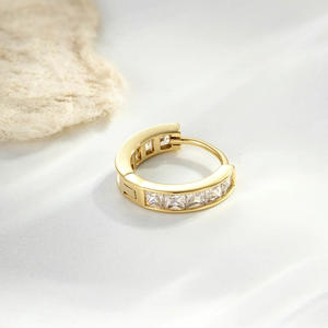 Серьги-кольца YULING Fashion Hoop, роскошные ювелирные изделия, позолоченная нержавеющая сталь, женские серьги, оптом - Product Image 5