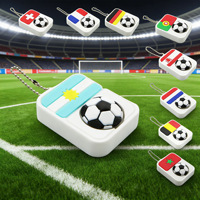 Porte-clés Clavier de Football Léger en PLA Imprimé en 3D, Jouet Anti-Stress DIY, Design Drapeau National, Souvenir Tendance