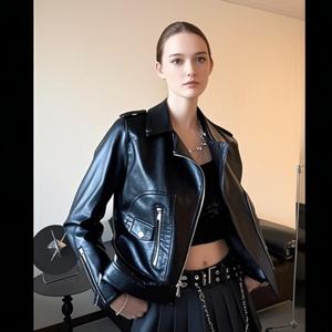 <span class=keywords><strong>Chaqueta</strong></span> de Cuero Sintético para Mujer, Estilo Motero, Vegana, con Soporte para Muestras - Product Image 6