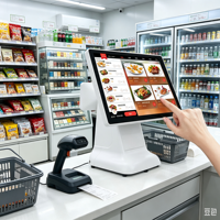 Harga Terjangkau Sistem POS All-in-One 15.6 Inch Layar Sentuh Ganda Printer Windows Mesin Kasir Model Q6 untuk Kedai Kopi dan Toko Retail